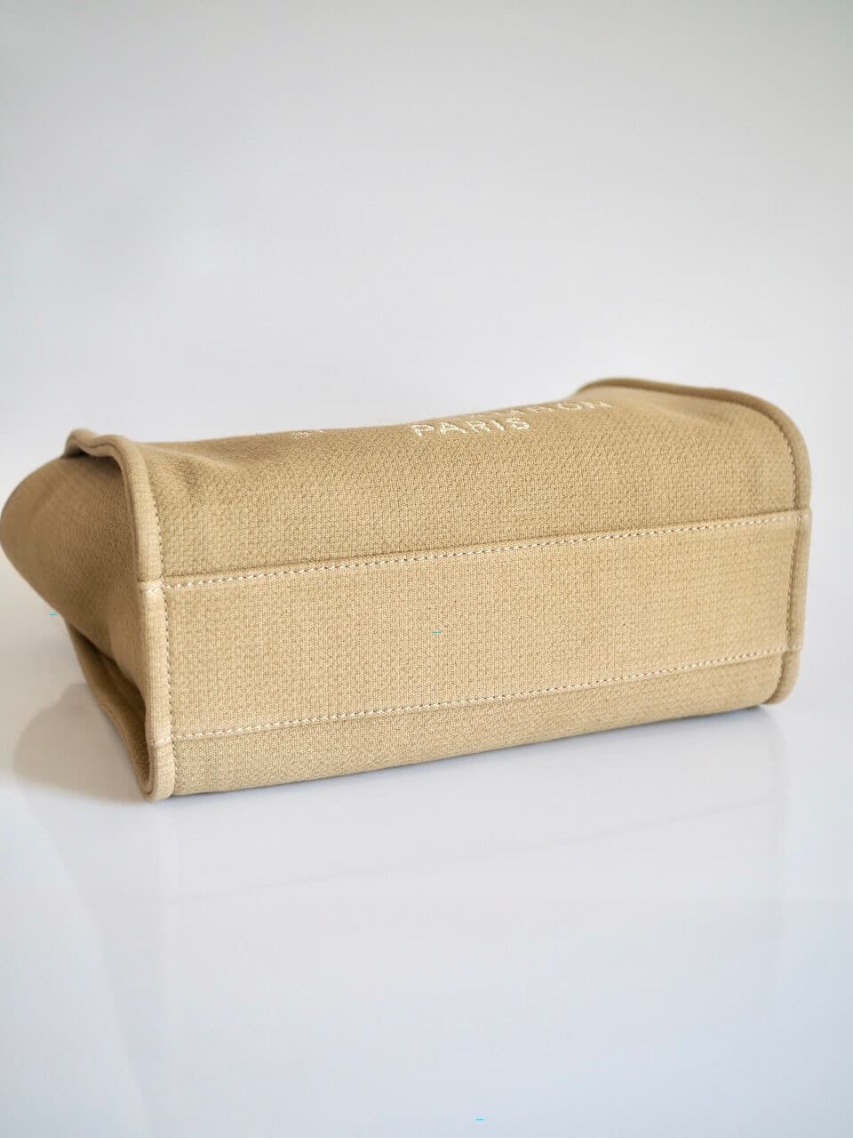 Ch**el Deauville Tote Small Beige Canvas