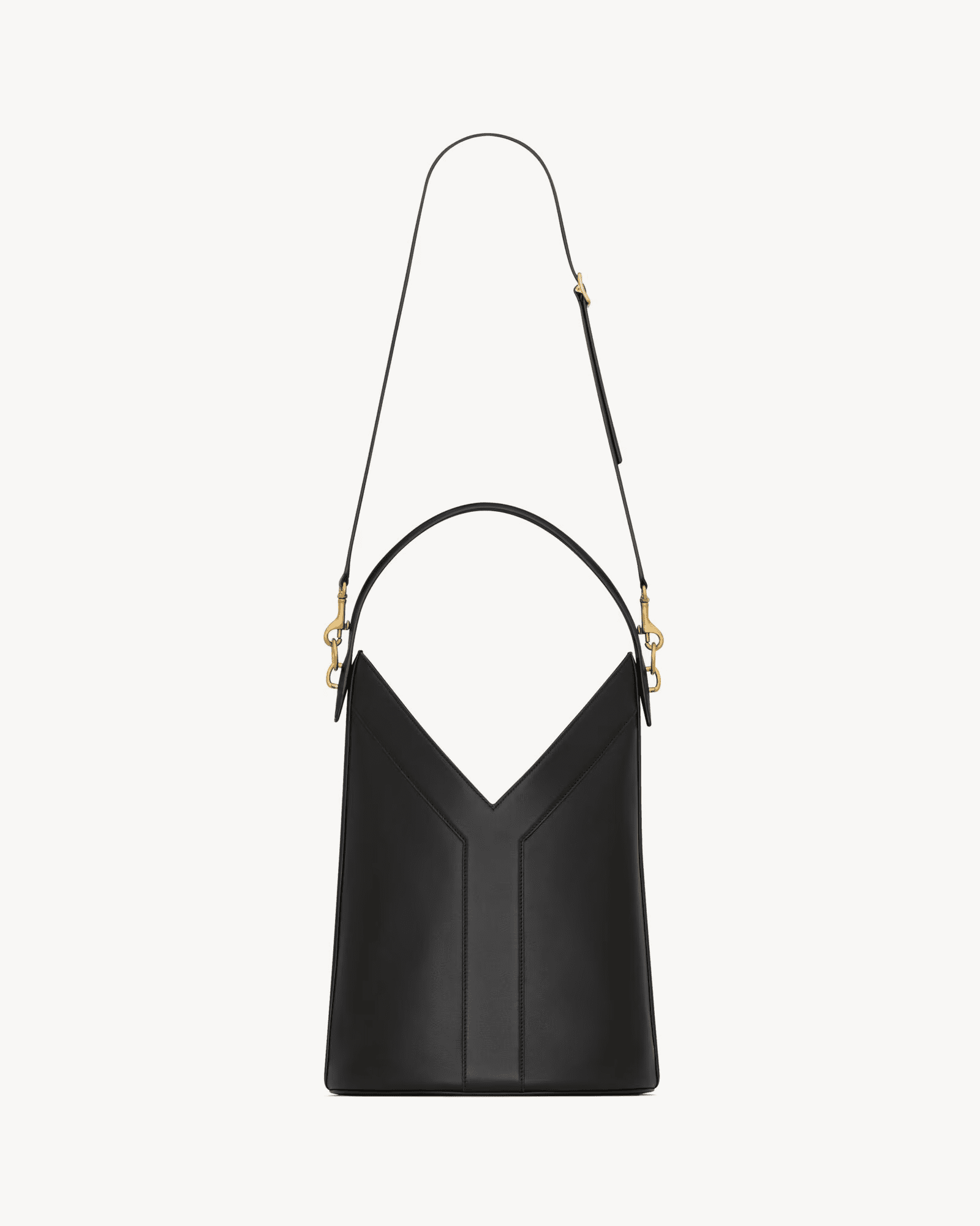 Sa1nt Lau*nt Y top-handle bucket in leather