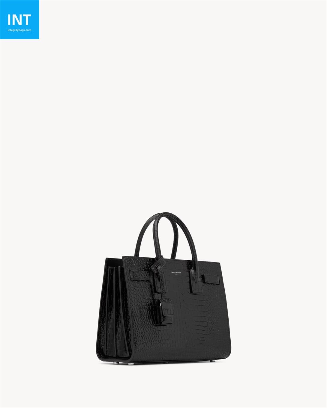 Sa1nt Lau*nt SAC DE JOUR BABY bag in crocodile-embossed leather