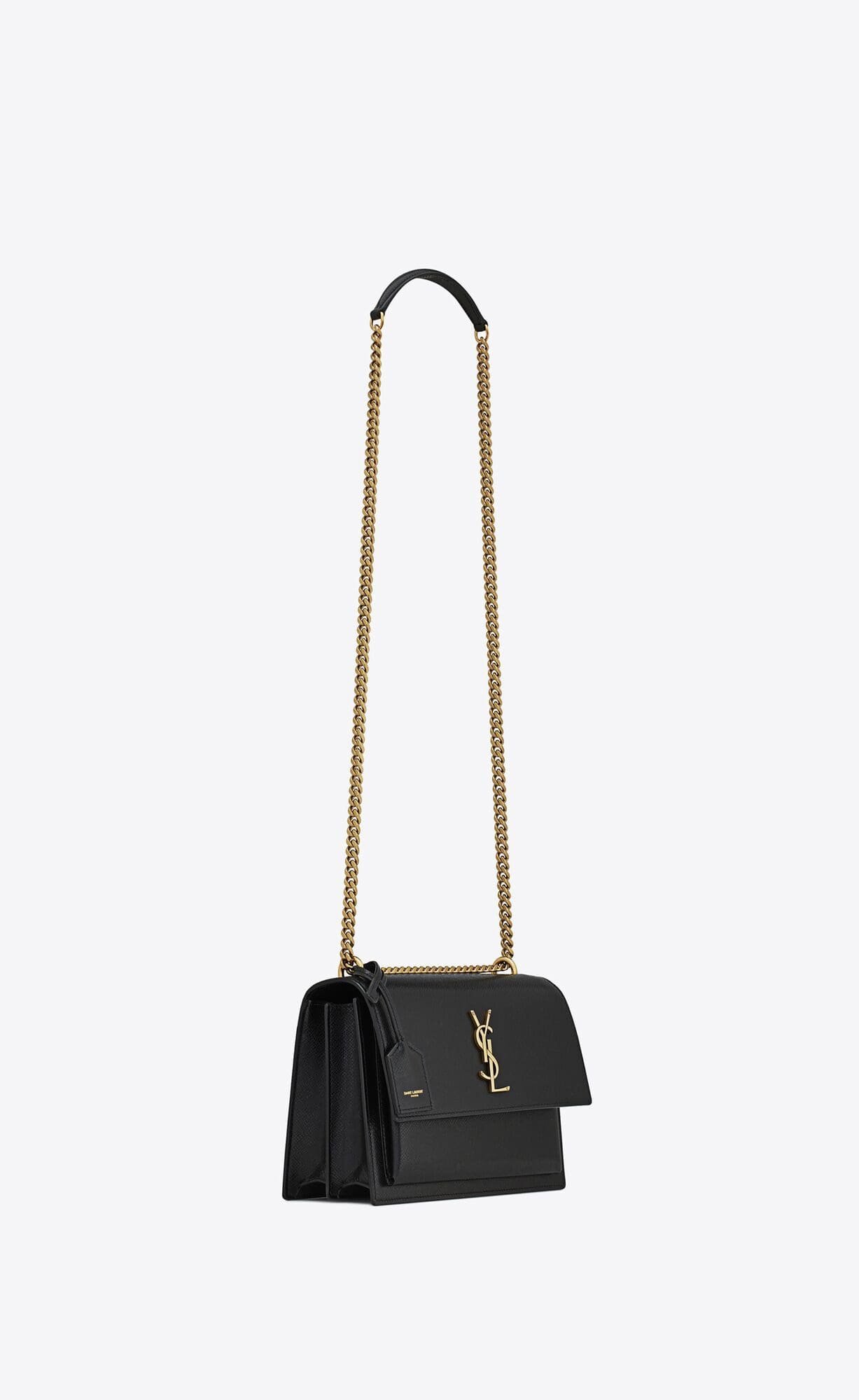 Sa1nt Lau*nt SUNSET MEDIUM BARK TEXTURED EMBOSSED HANDBAG