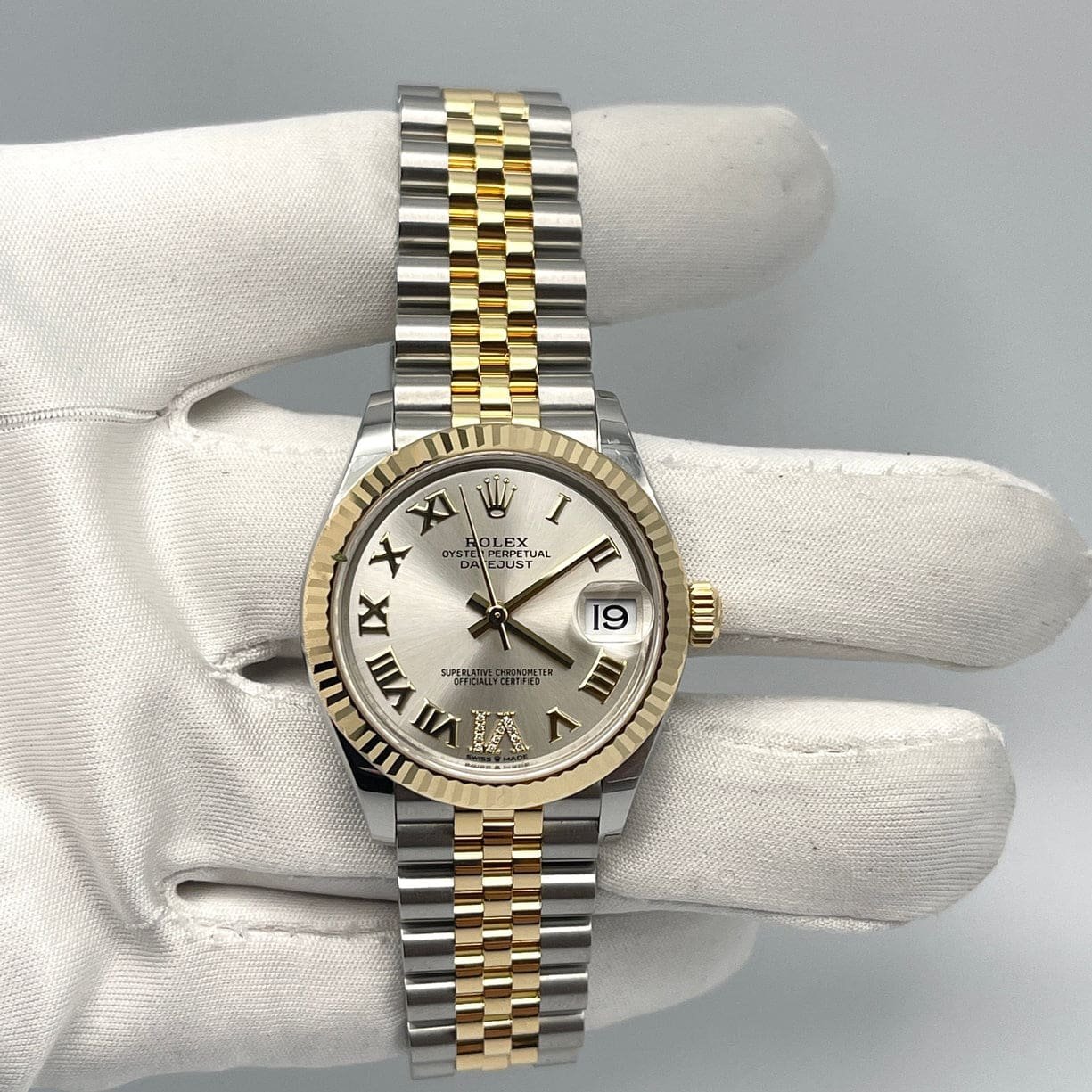 R01ex Datejust 31 278273 ‘Ladies’ Yellow Gold Stainless Steel Silver Dial