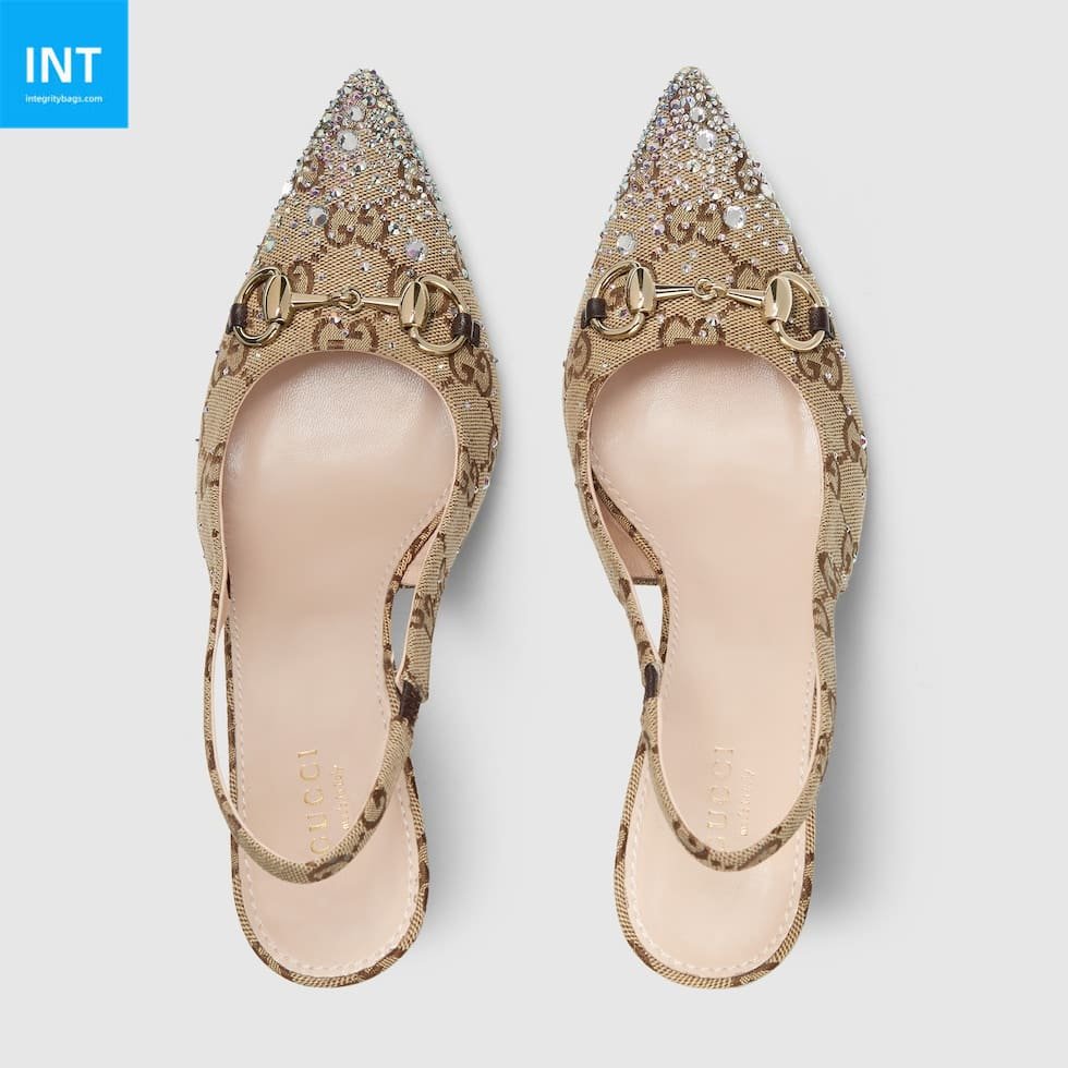 Women’s slingback pump with crystal Horsebit