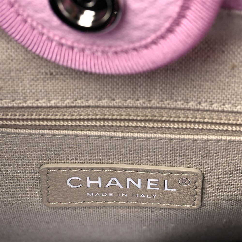 Ch**el Mixed Fibers Deauville Tote Pink
