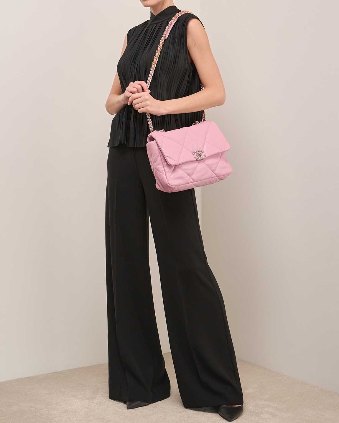 Ch**el 19 Large Flap Bag Lamb Pink
