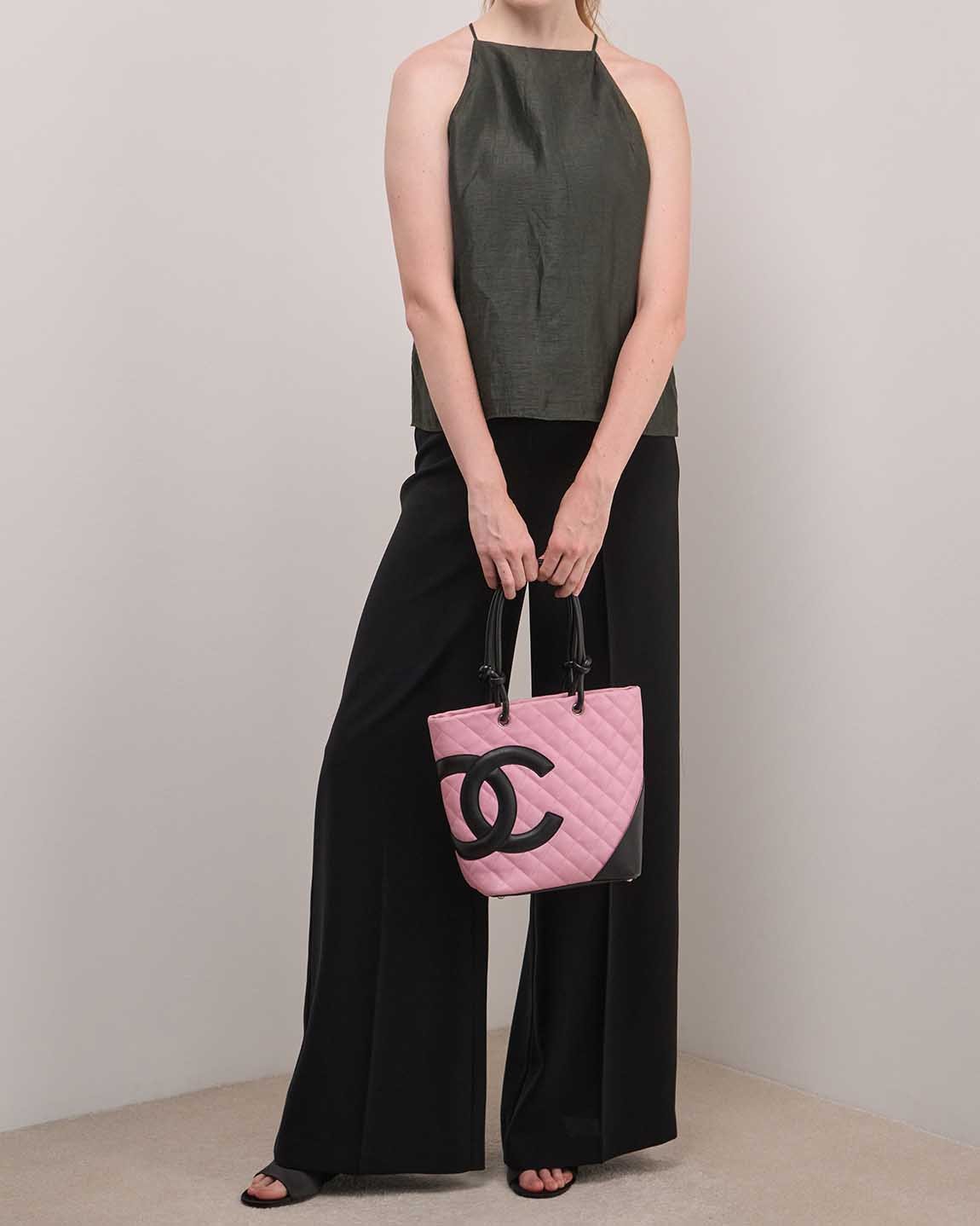 Ch**el Cambon Tote Bag Small Lamb Pink / Black