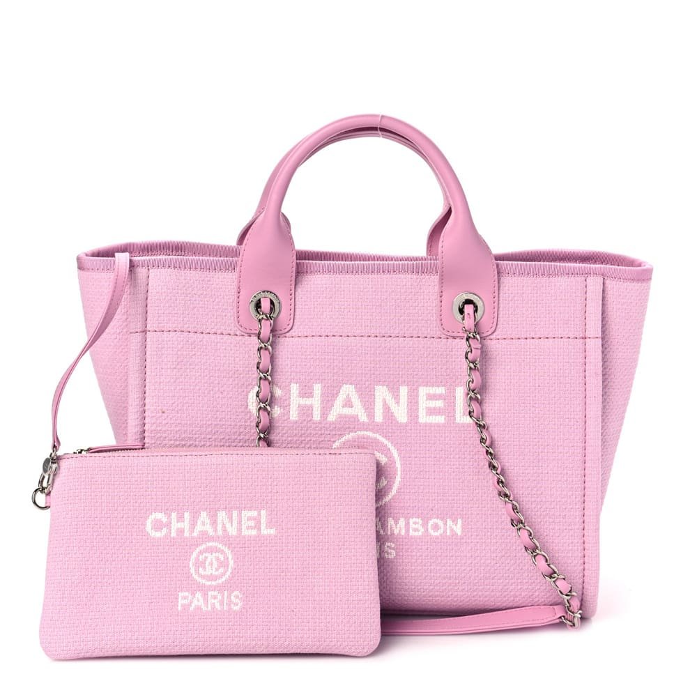 Ch**el Mixed Fibers Deauville Tote Pink