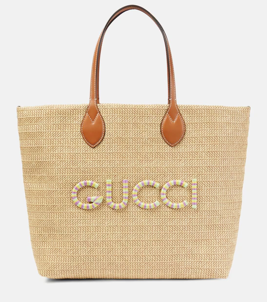 Gvc*1 Medium logo raffia-effect tote bag