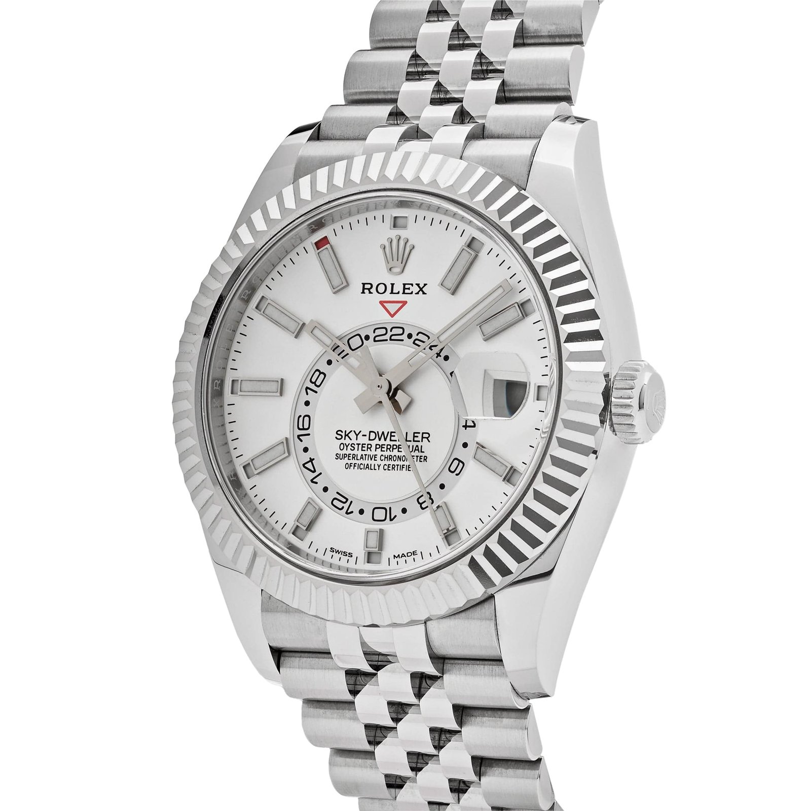 R01ex Sky-Dweller 326934 Stainless Steel White Dial Jubilee