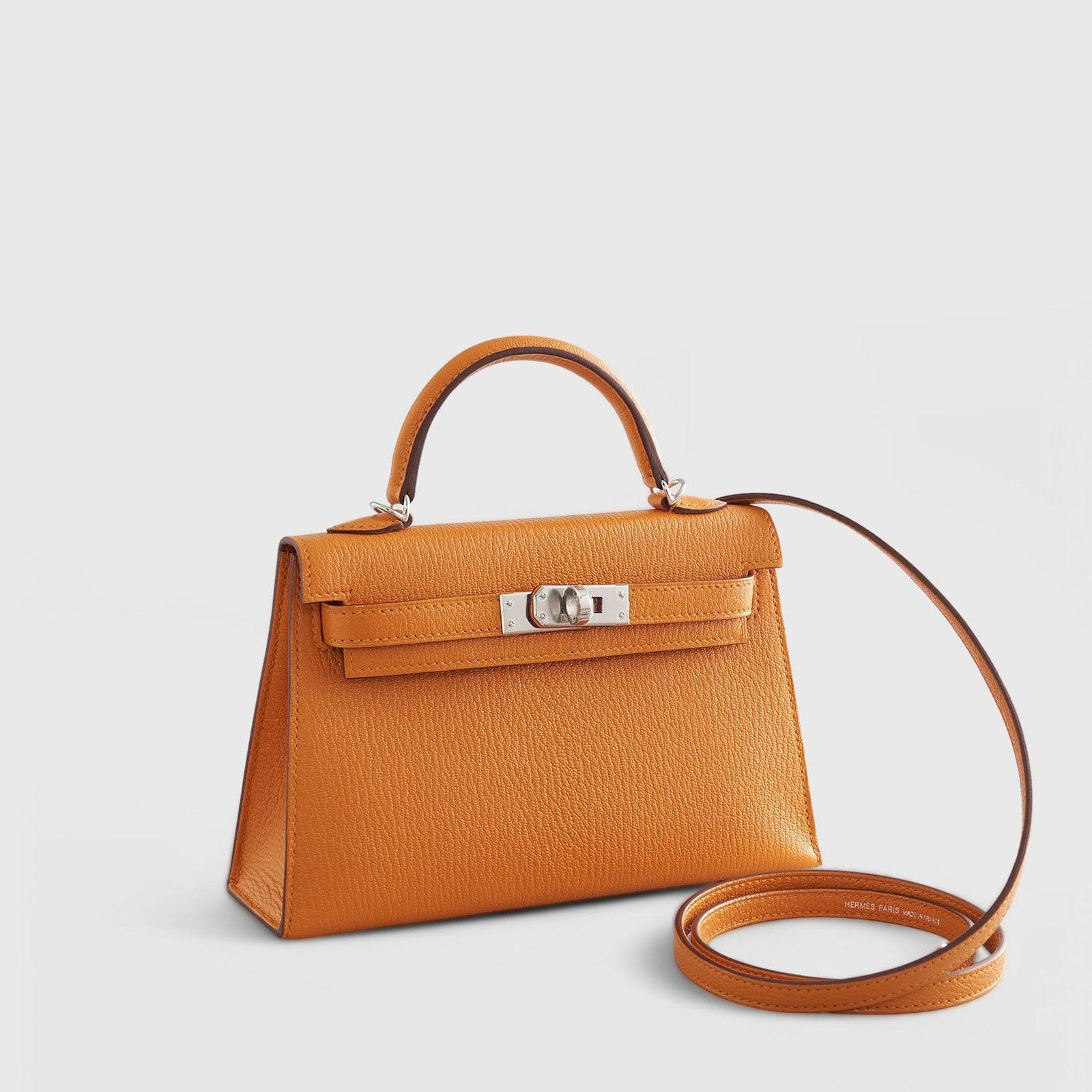 H**me5 Kelly Mini Chevre Apricot/Cuivre Sellier Palladium Hardware
