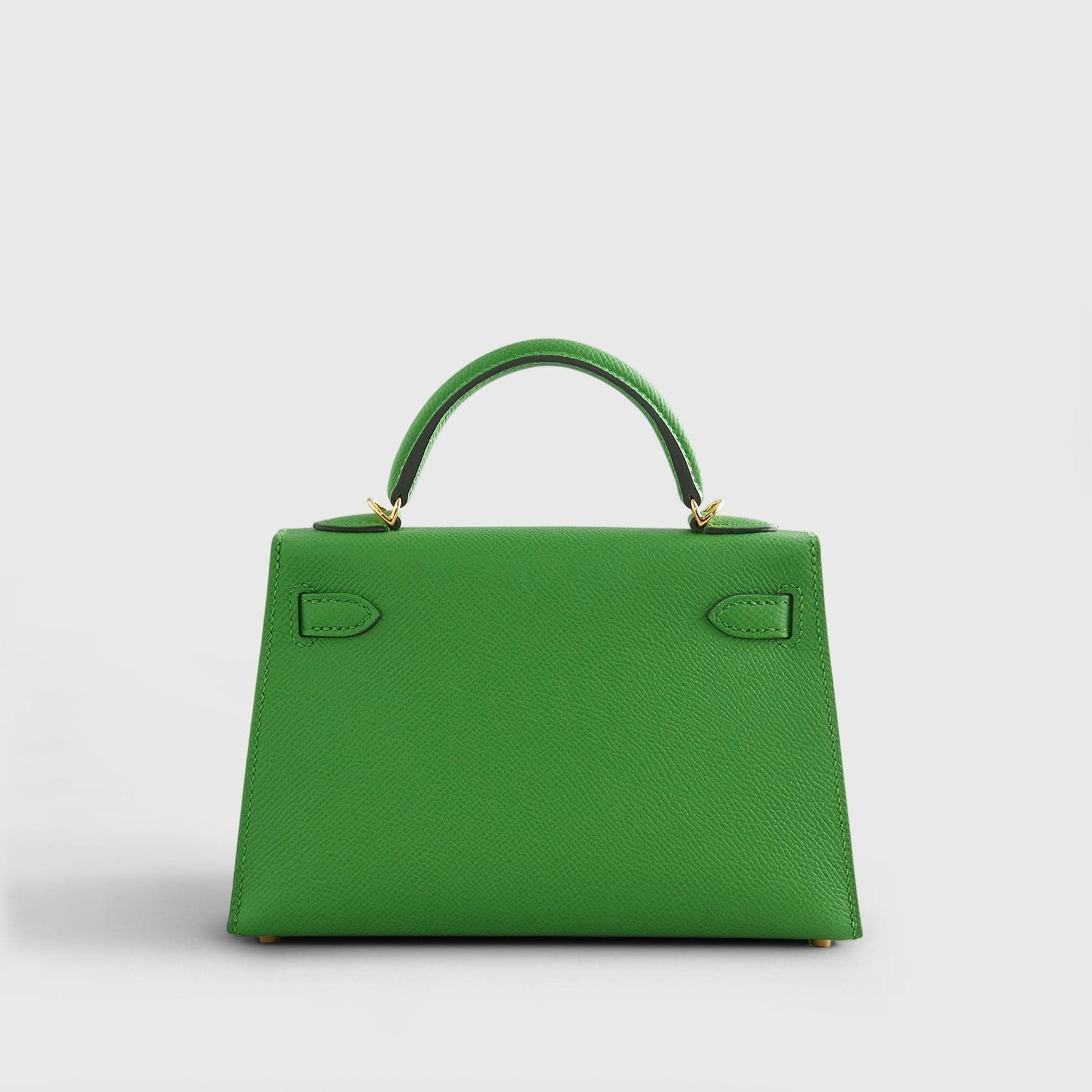 H**me5 Kelly Mini Epsom Vert Yucca Sellier Gold Hardware
