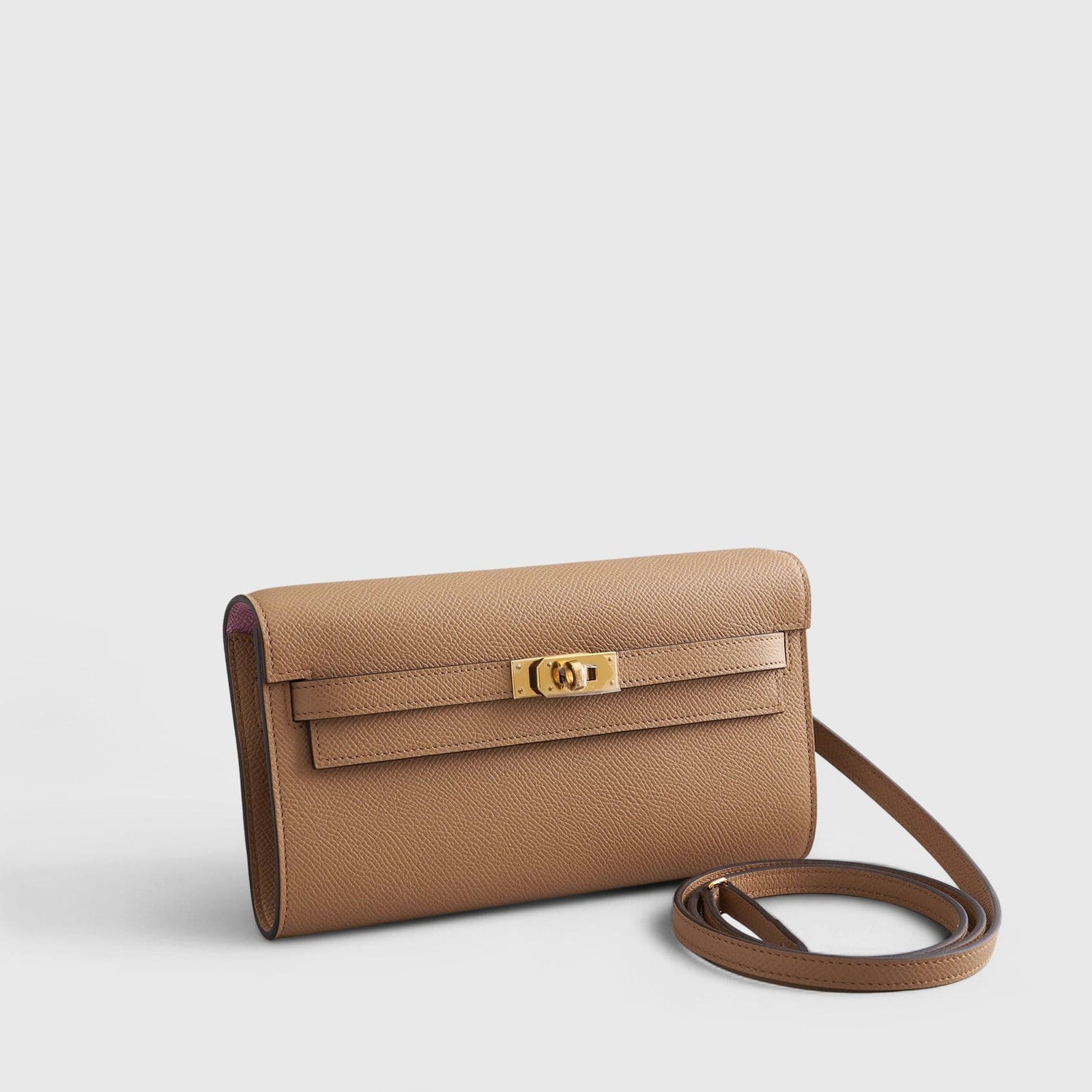 H**me5 Kelly To Go Epsom Biscuit/Mauve Sylvester Gold Hardware