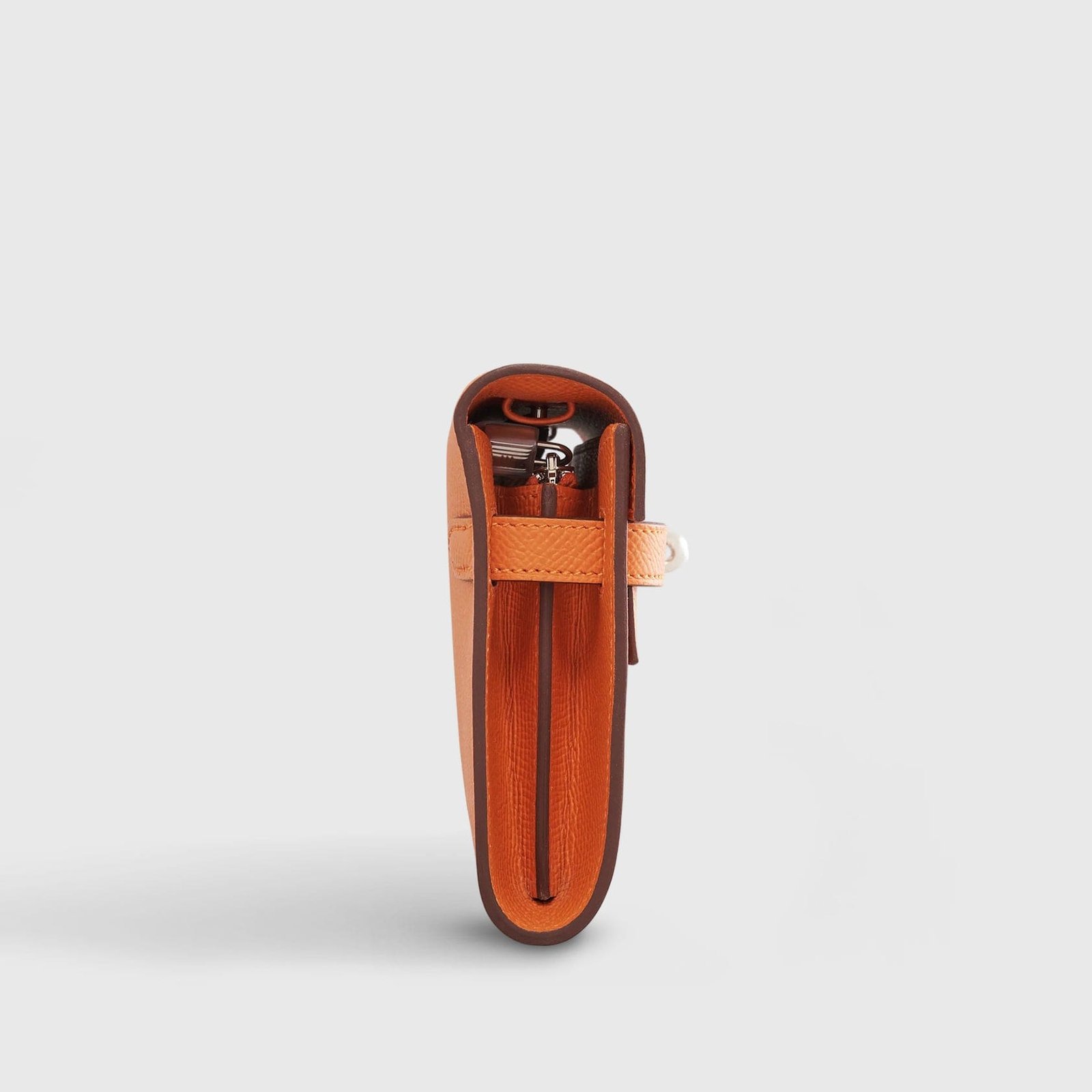 H**me5 Kelly To Go Epsom Orange Palladium Hardware
