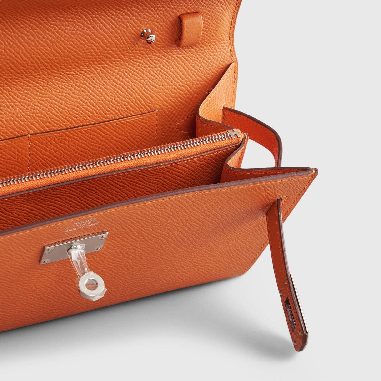 H**me5 Kelly To Go Epsom Orange Palladium Hardware