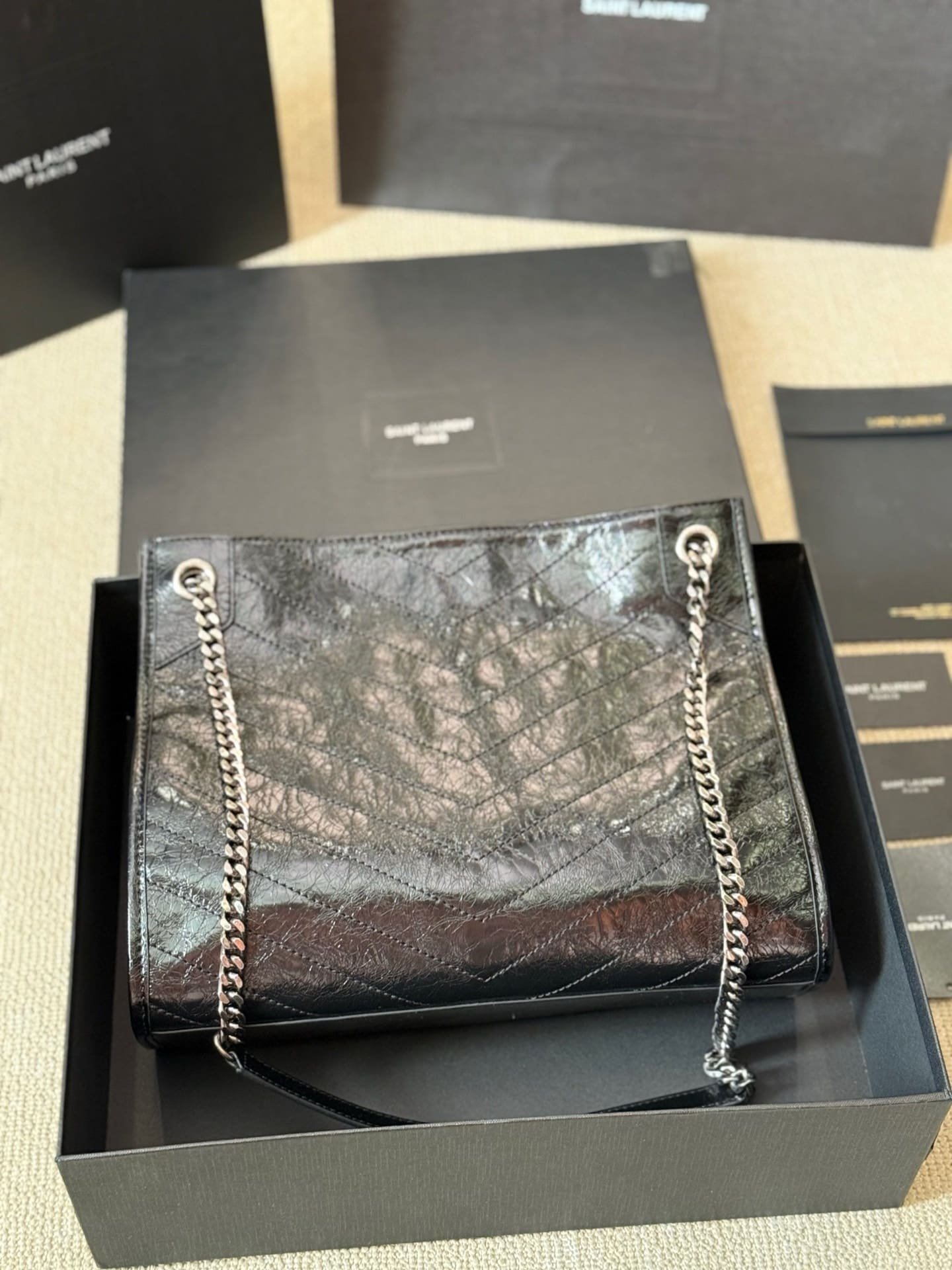 Sa1nt Lau*nt NIKI SHOPPING IN VINTAGE LEATHER