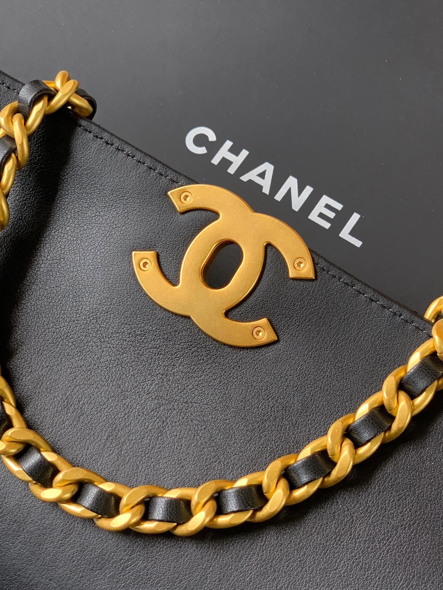 Ch**el LARGE FLAP BAG WITH TOP HANDLE