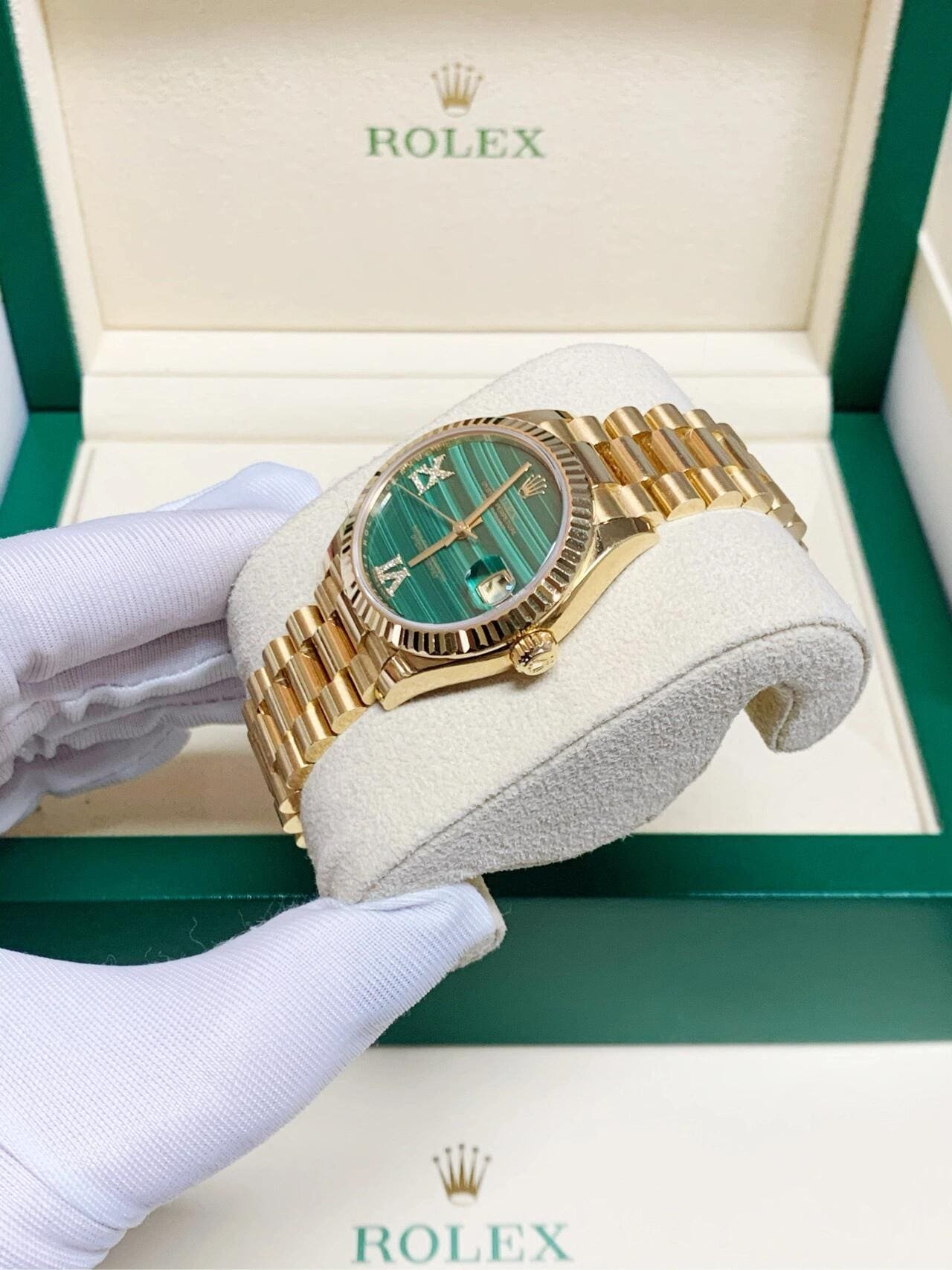 R01ex Datejust 31 278278 ‘Ladies’ Yellow Gold Malachite D1am0nd Dial (2021)