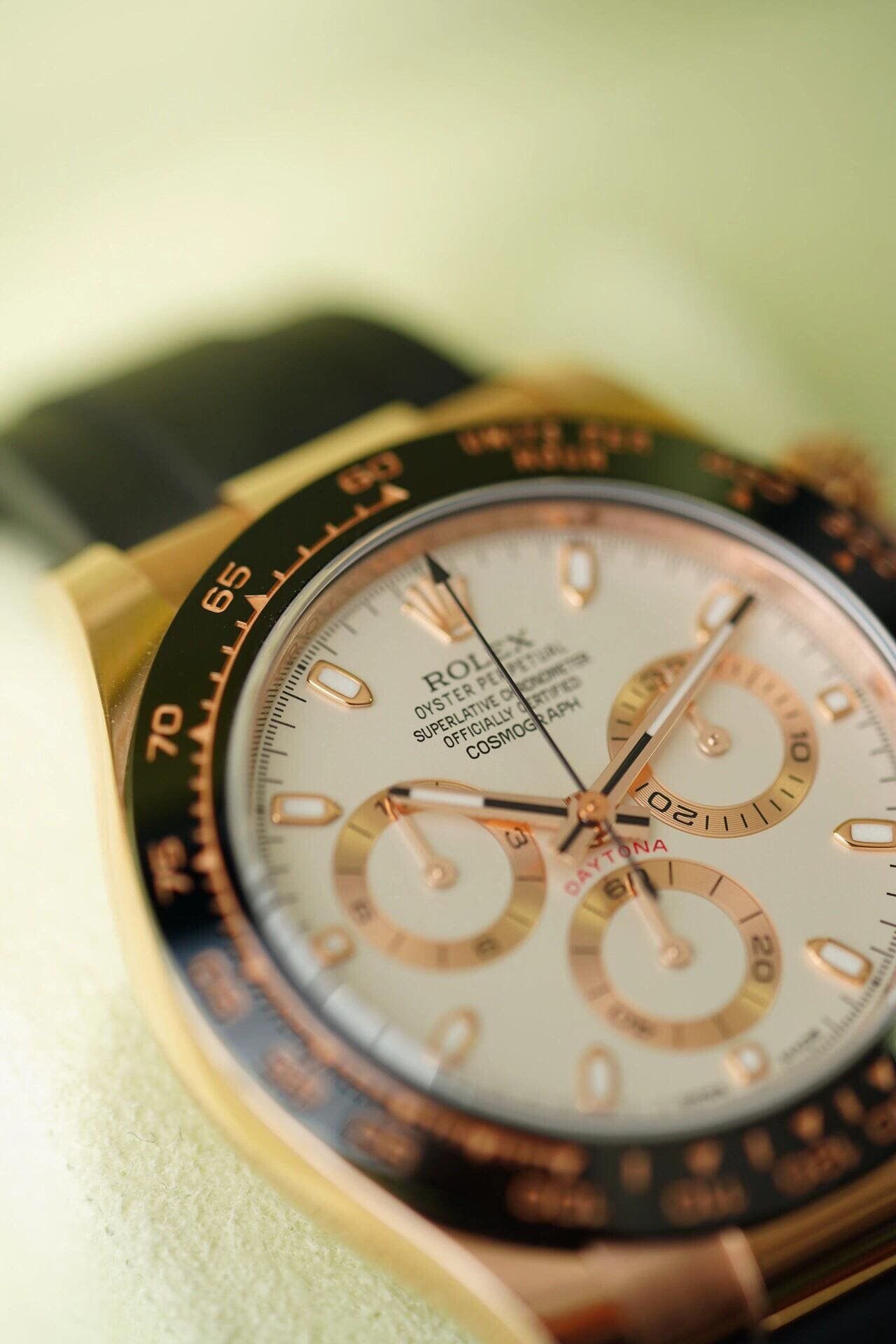 R01ex Daytona 116515LN Rose Gold Ivory Dial