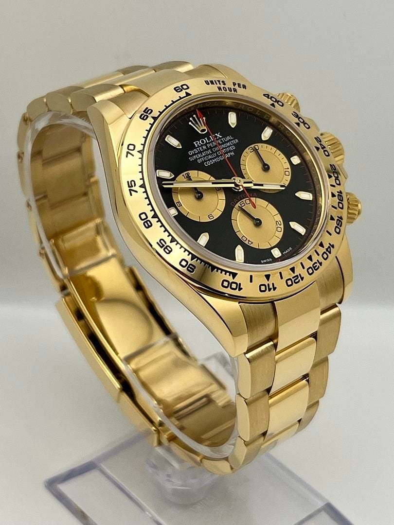 R01ex Daytona 116508 ‘Paul Newman’ Yellow Gold Black Dial