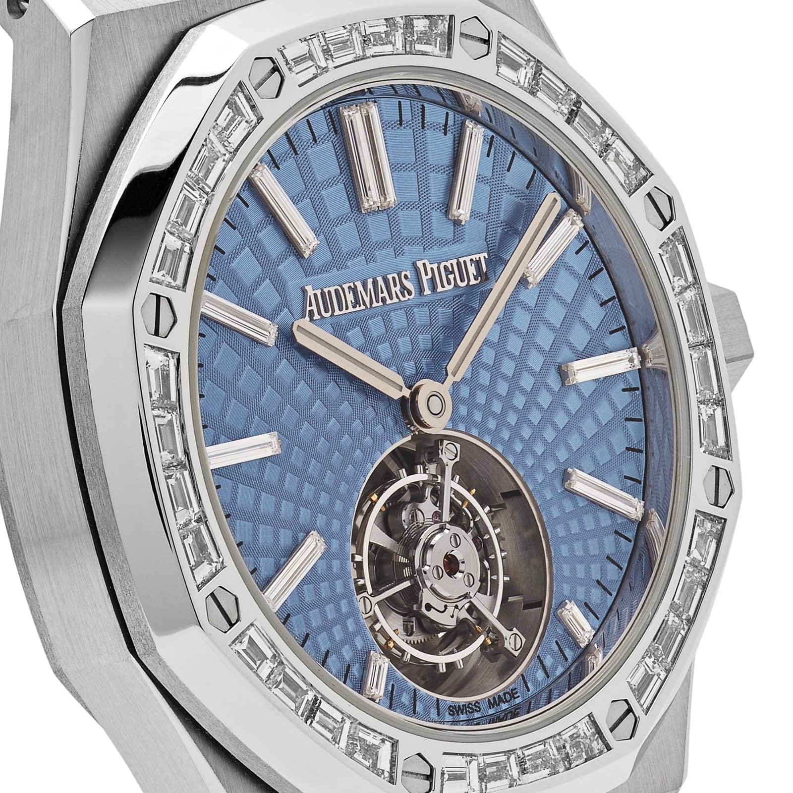 Audemars P1g*et Royal Oak 26535PT.ZZ.1220PT.01 Selfwinding Flying Tourbillon Platinum Light Blue Dial