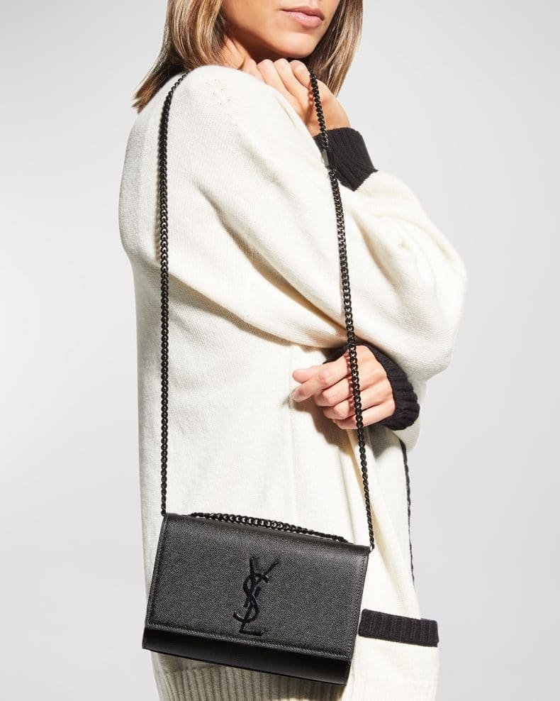 Sa1nt Lau*nt Kate Small Y51 Crossbody Bag in Grained Leather