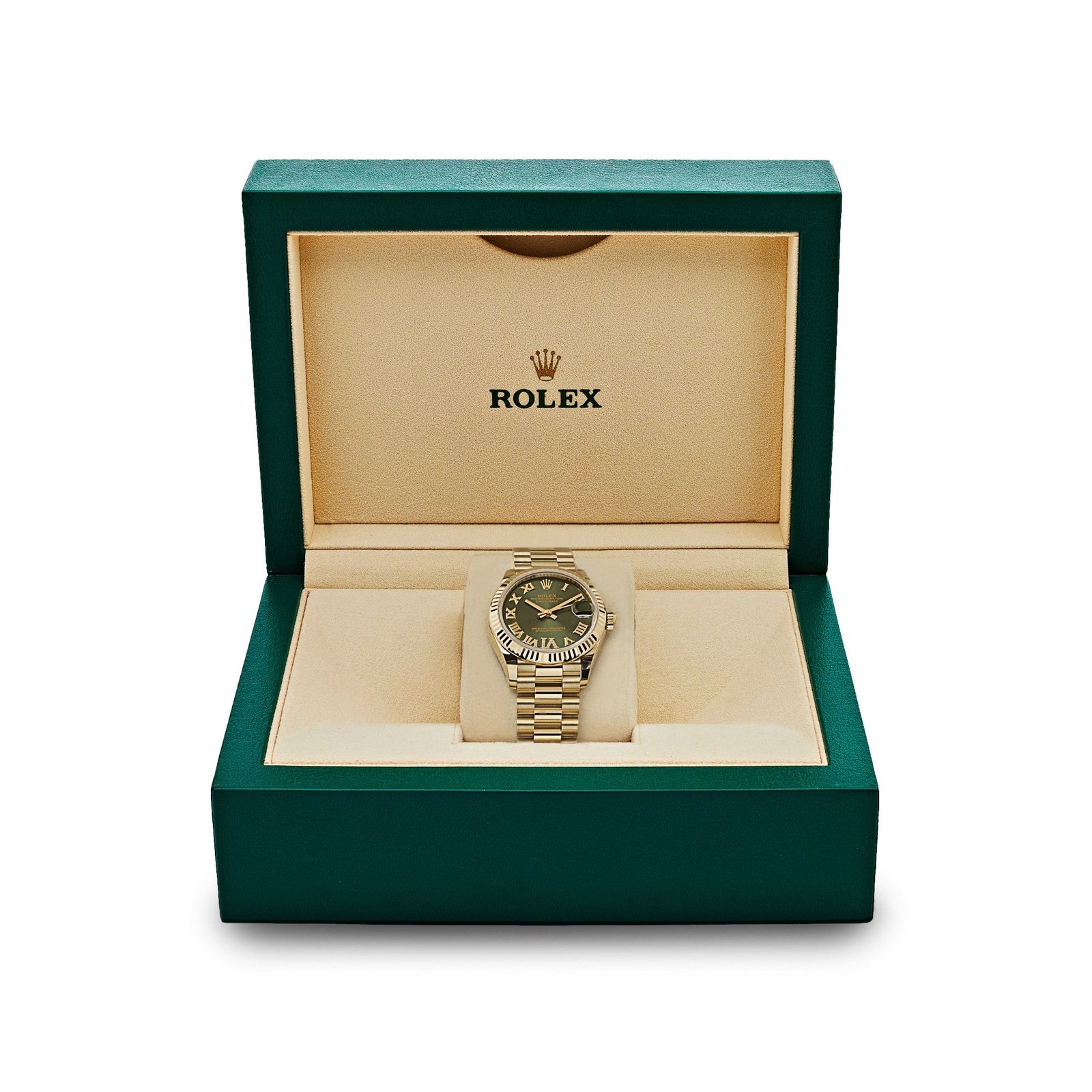 R01ex Datejust 31 278278 ‘Ladies’ Yellow Gold D1am0nd Green Dial President (2023)