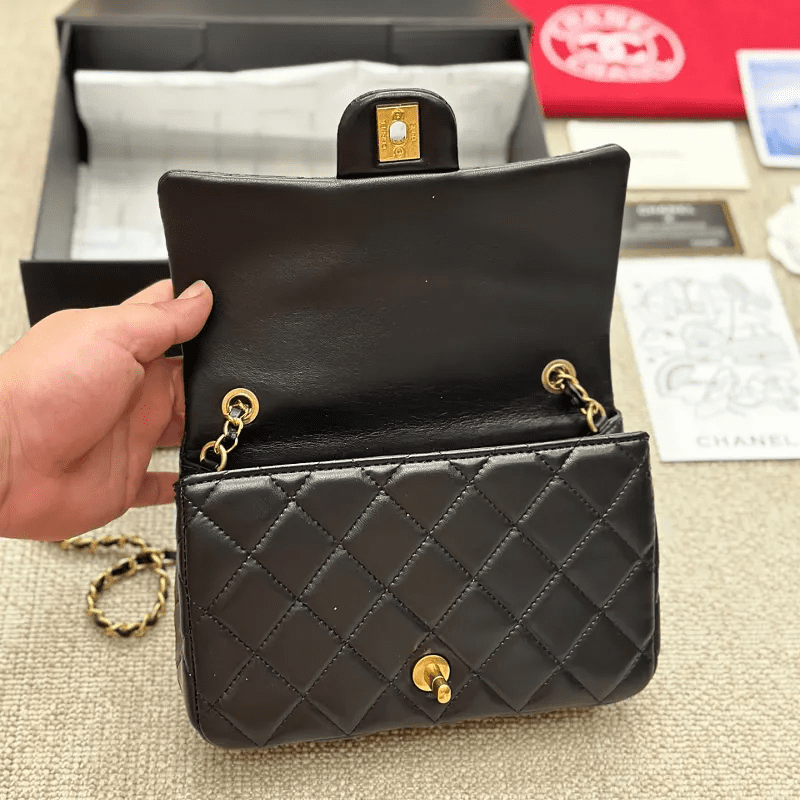 Ch**el SMALL FLAP BAG WITH TOP HANDLE