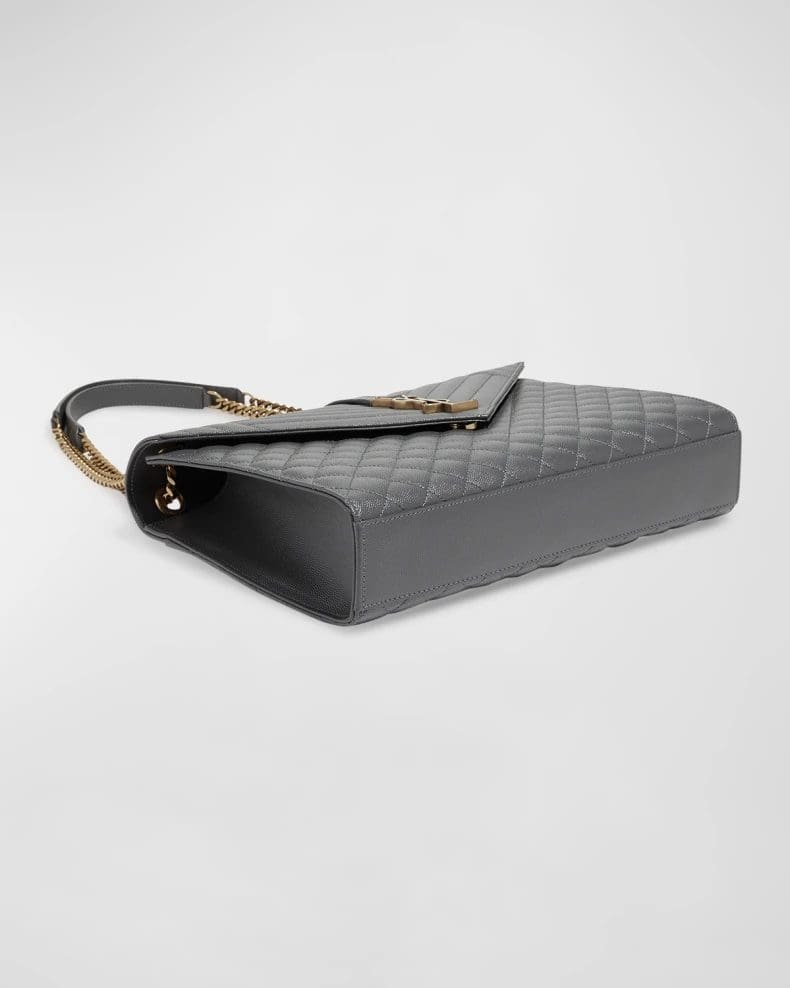 Sa1nt Lau*nt Envelope Triquilt Large Y51 Shoulder Bag in Grained Leather