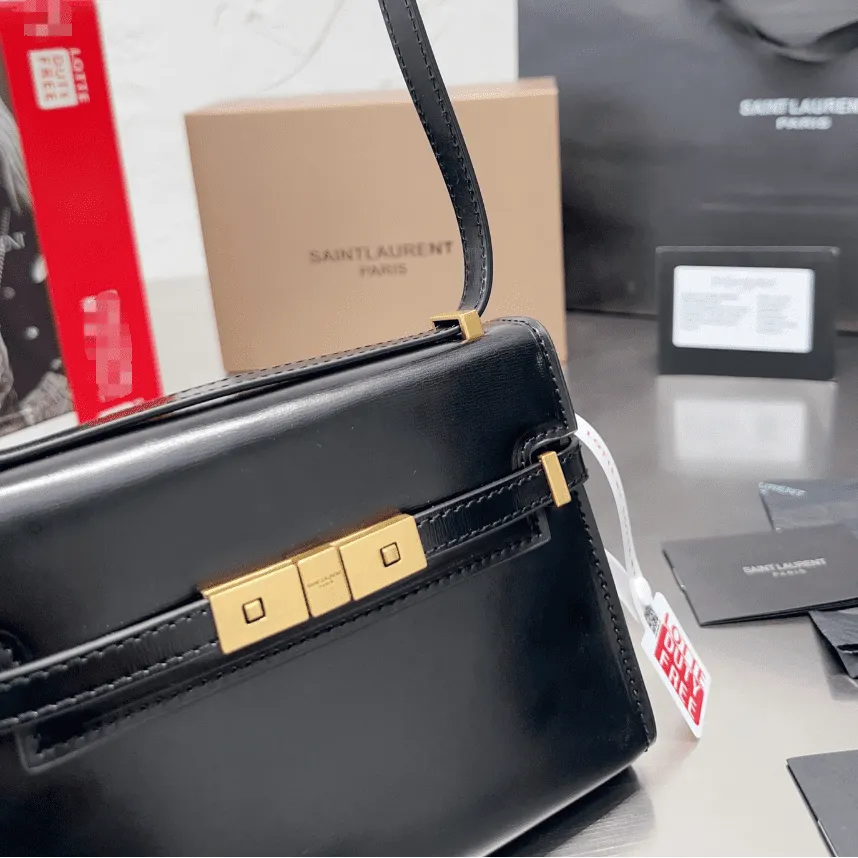 Sa1nt Lau*nt MANHATTAN SMALL SHOULDER BAG IN BOX Sa1nt Lau*nt LEATHER
