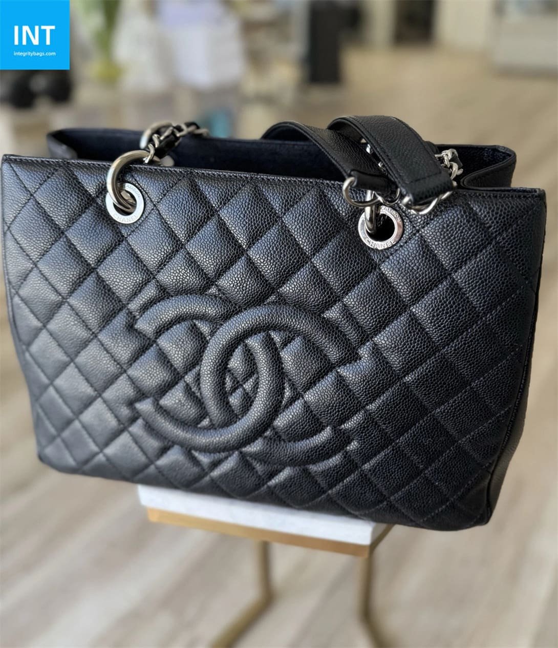 Ch**el Grand Shopping Tote Black Caviar Leather