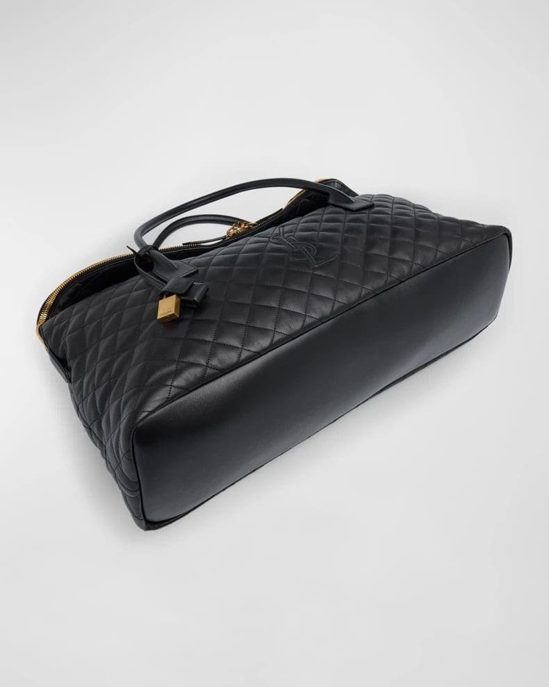 Sa1nt Lau*nt ES Giant Travel Bag in Smooth Quilted Leather with Gold Hardware