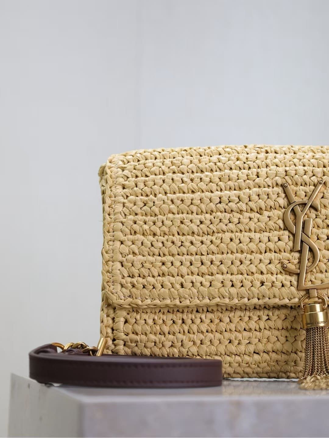 Sa1nt Lau*nt kate 99 tassel in raffia