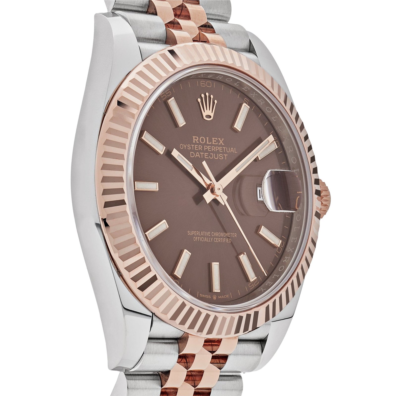 R01ex Datejust 41 126331 Two-Toned Rose Gold Stainless Steel Brown Dial (2023)