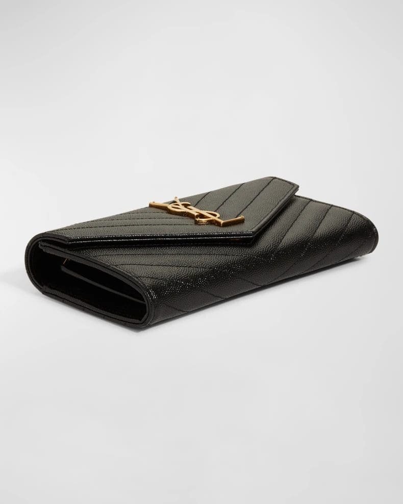 Y51 Monogram Large Flap Wallet in Grained Leather