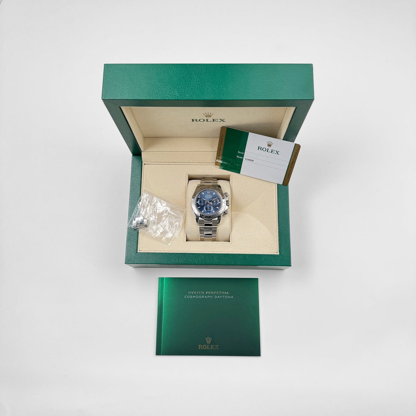 R01ex Daytona 116509 White Gold Blue Dial (2019)