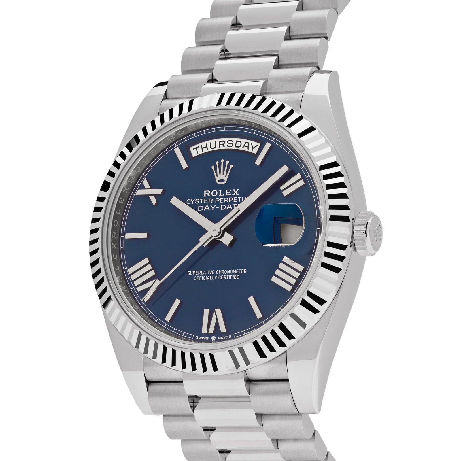 R01ex Day-Date 40 228239 White Gold Blue Dial (2023)