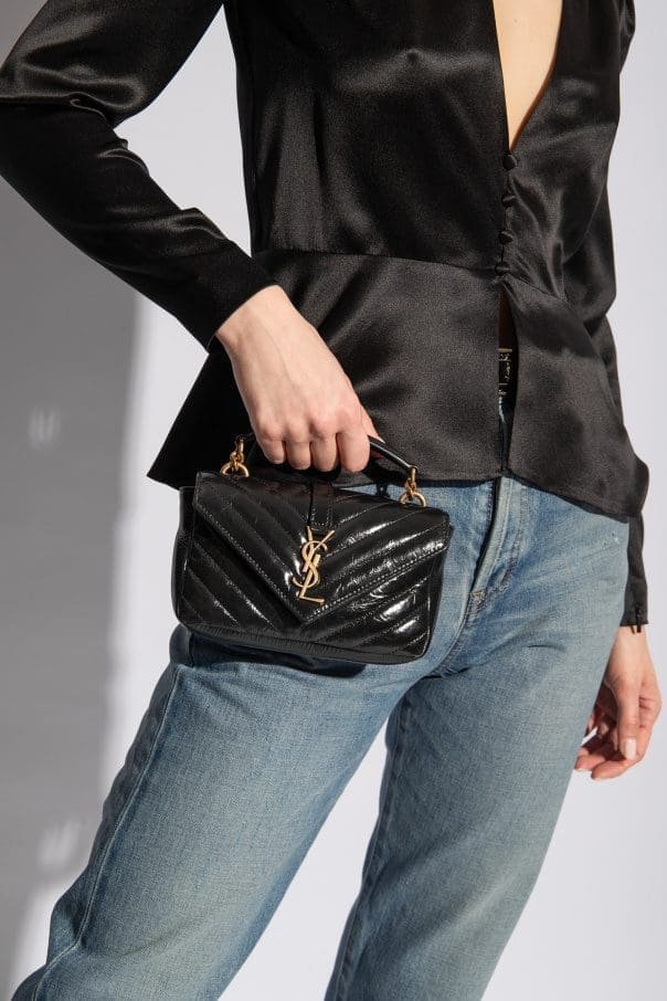 Sa1nt Lau*nt BLACK ‘COLLEGE MINI’ SHOULDER BAG