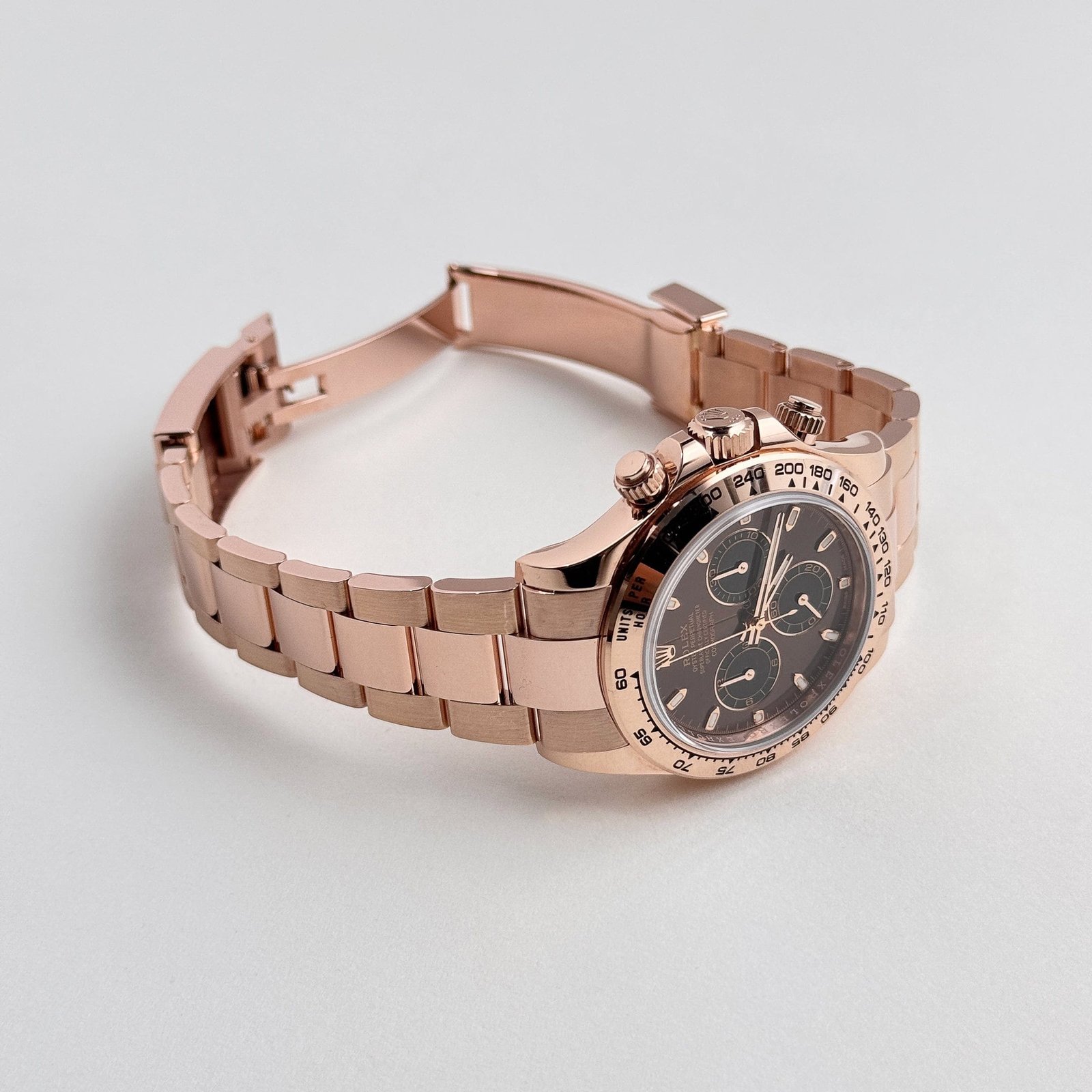 R01ex Daytona 116505 Rose Gold Chocolate Brown Dial