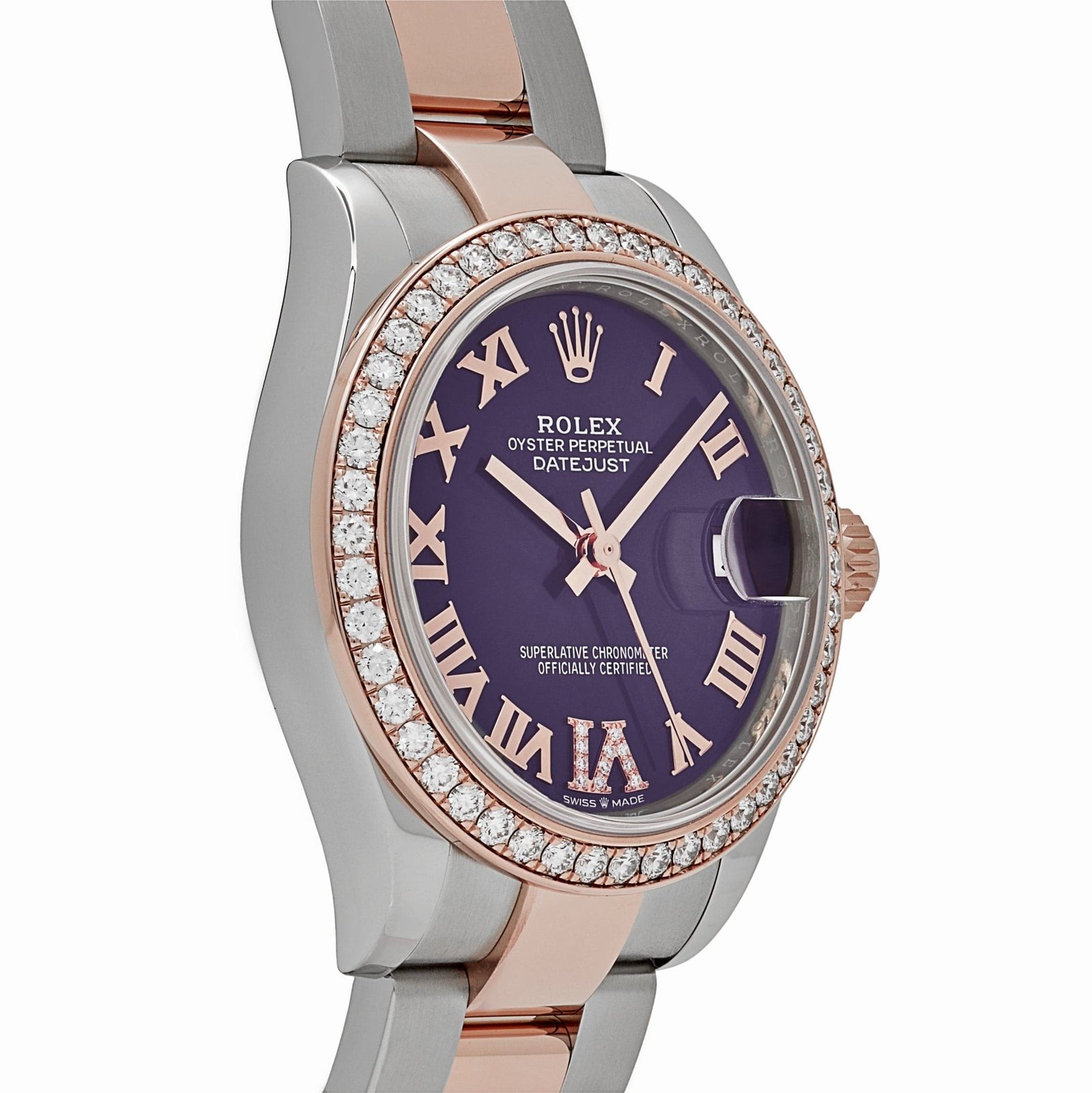 R01ex Datejust 31 278381RBR ‘Ladies’ Stainless Steel Rose Gold Aubergine Purple Dial D1am0nd Bezel Oyster (2022)