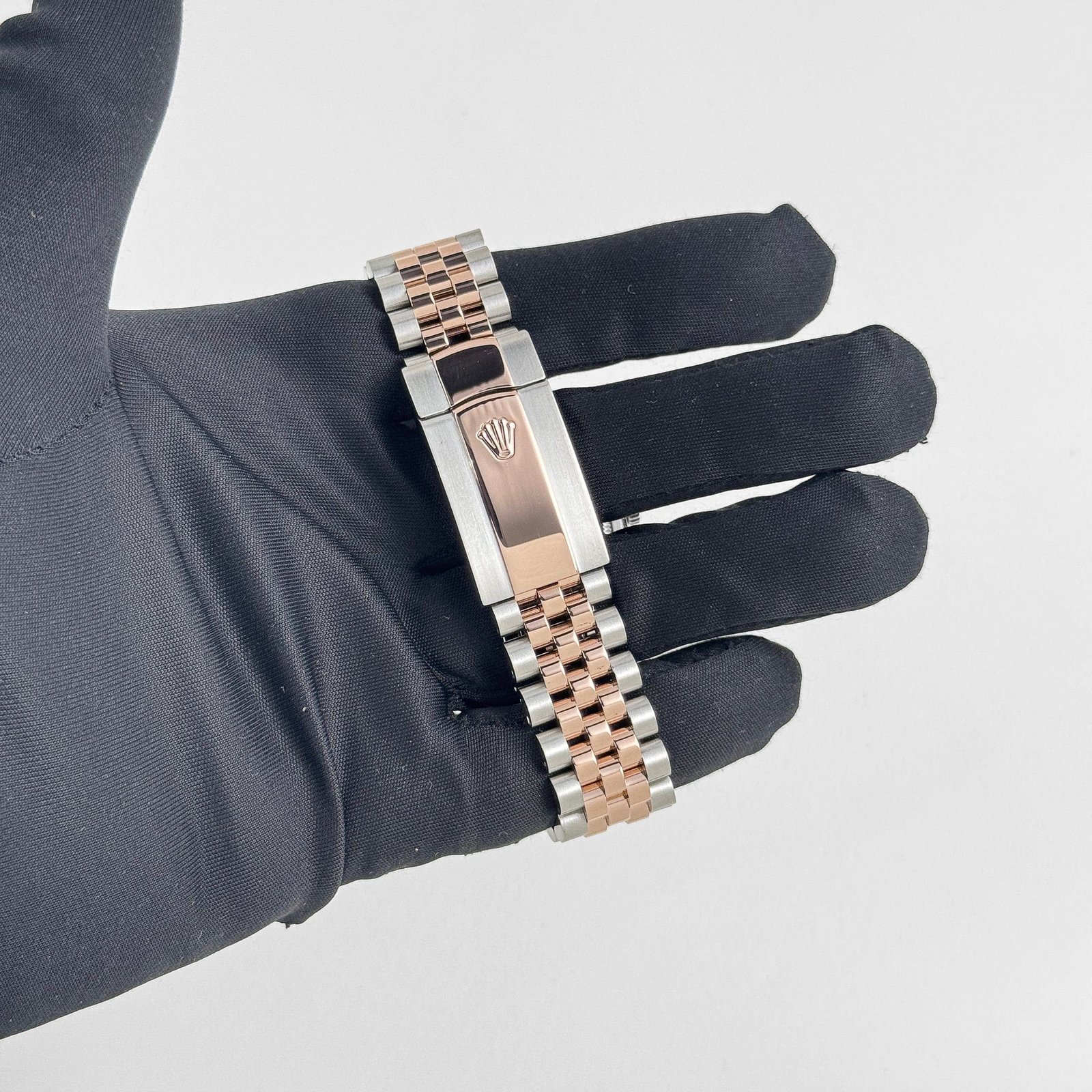 R01ex Datejust 36 126231 Rose Gold Stainless Steel Black D1am0nd Dial