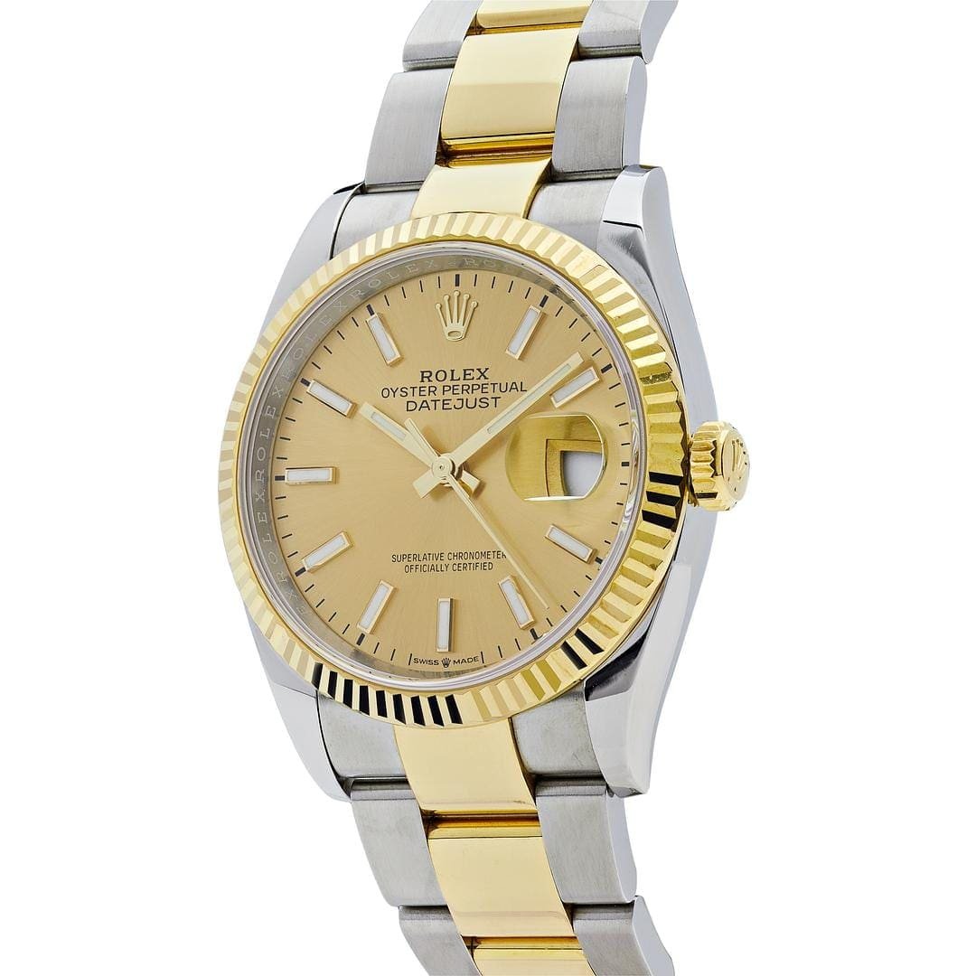 R01ex Datejust 41 126333 Stainless Steel Yellow Gold Champagne Dial Oyster