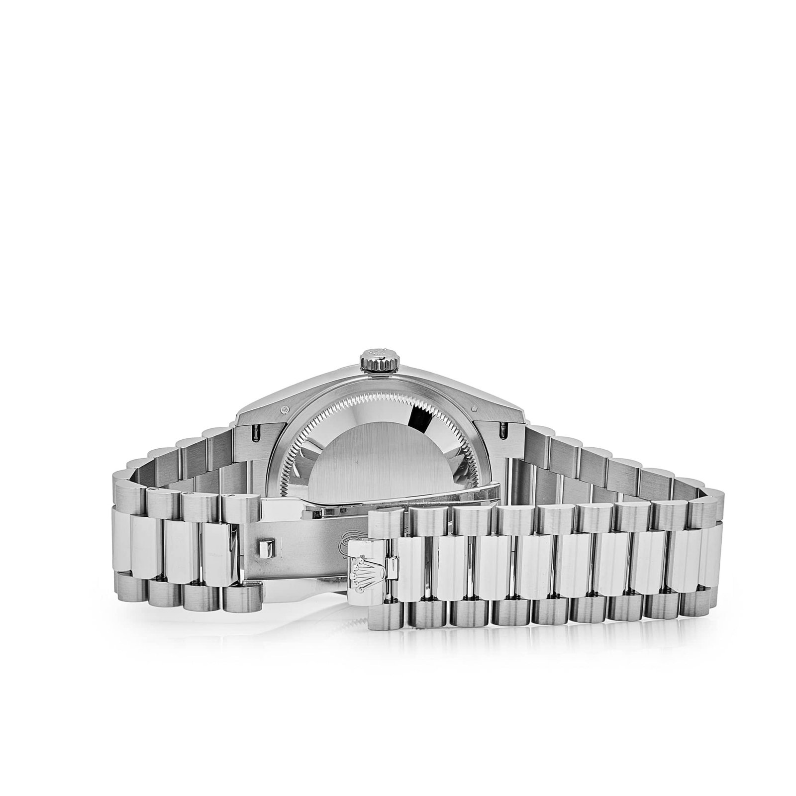 R01ex Day-Date 36 128236 Platinum Ice Blue Baguette Dial