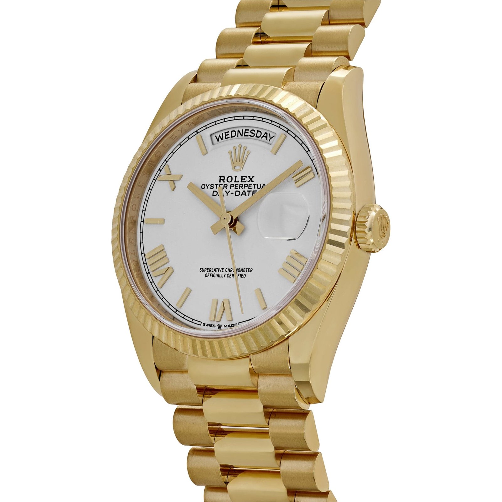 R01ex Day-Date 36 128238 Yellow Gold White Dial (2022)