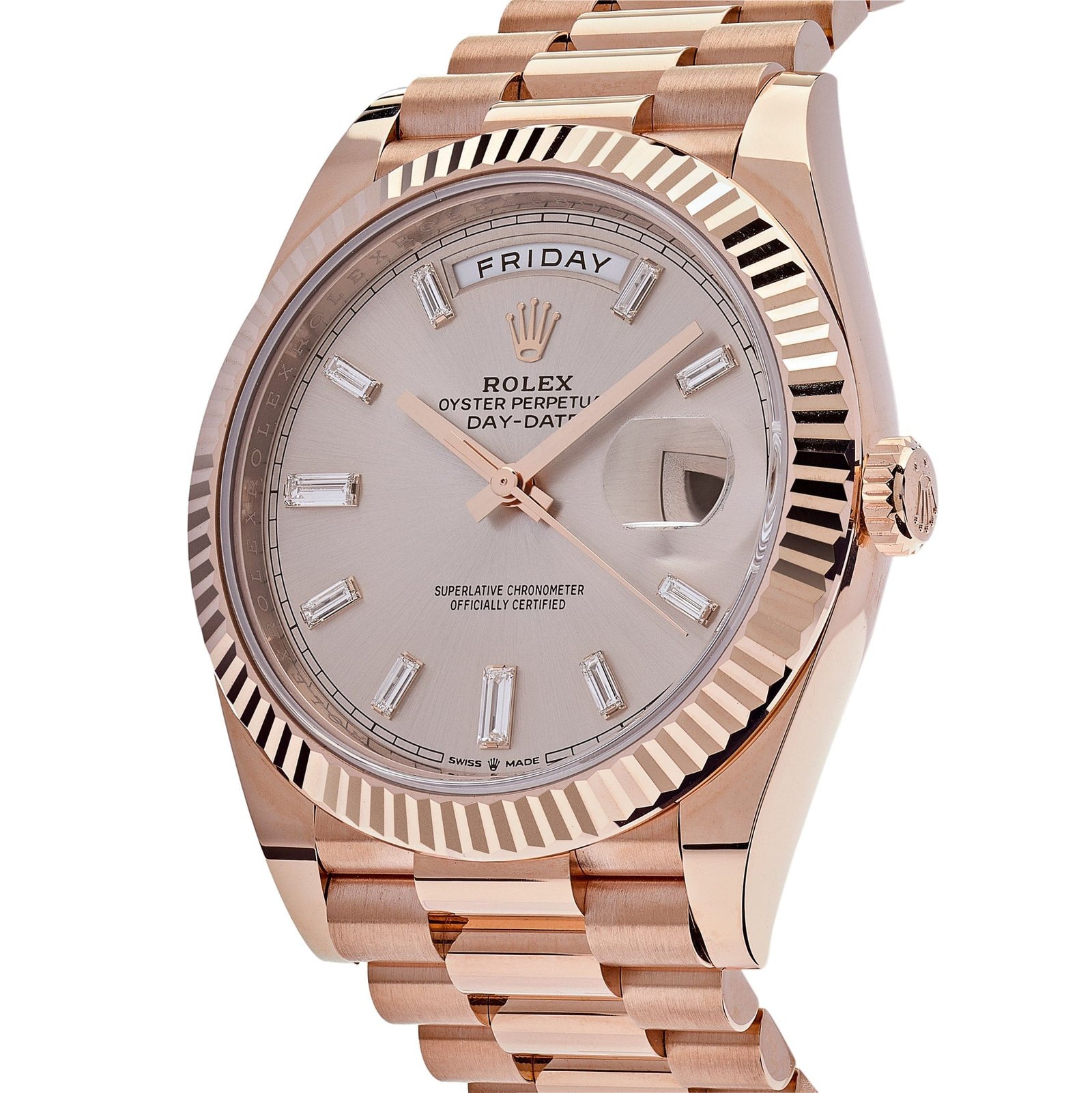 R01ex Day-Date 40 228235 Rose Gold Sundust D1am0nd Dial