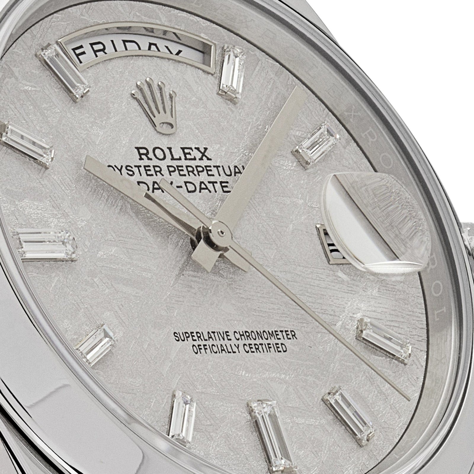R01ex Day-Date 40 228206 Platinum Meteorite D1am0nd Dial