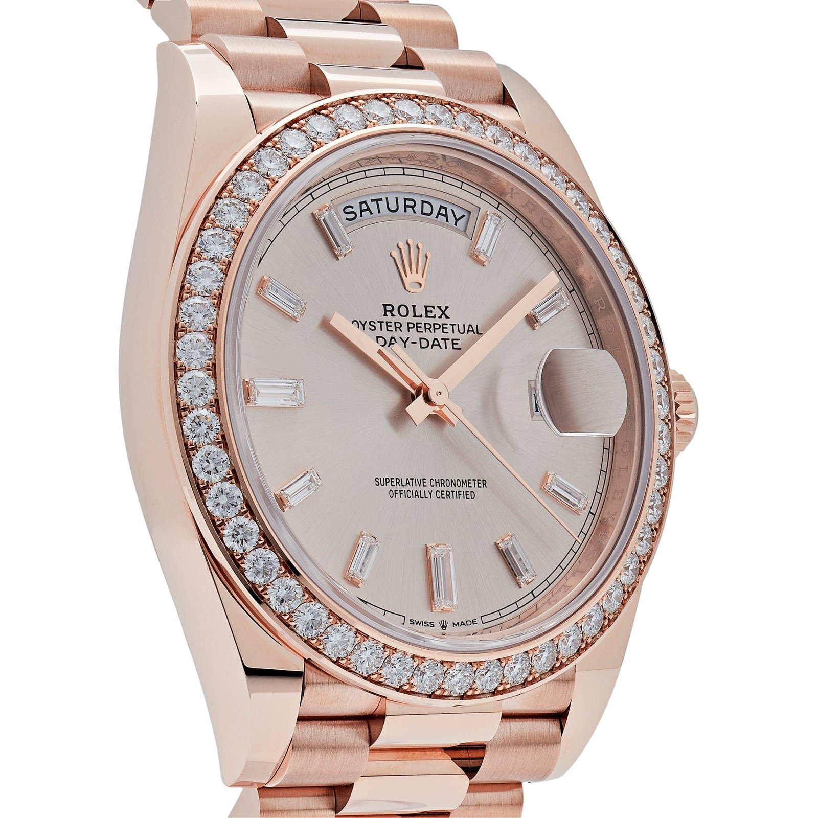 R01ex Day-Date 40 228345RBR Rose Gold D1am0nd Bezel Sundust D1am0nd Dial