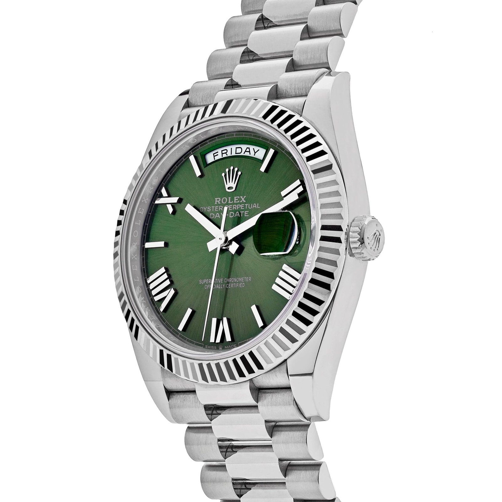 R01ex Day-Date 40 228239 White Gold Olive Dial (2023)