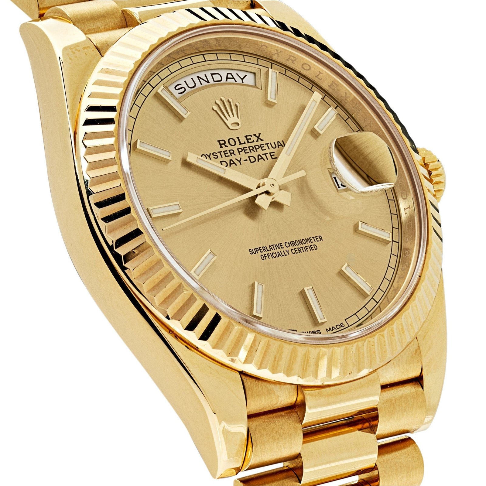 R01ex Day-Date 40 Yellow Gold Champagne Dial 228238