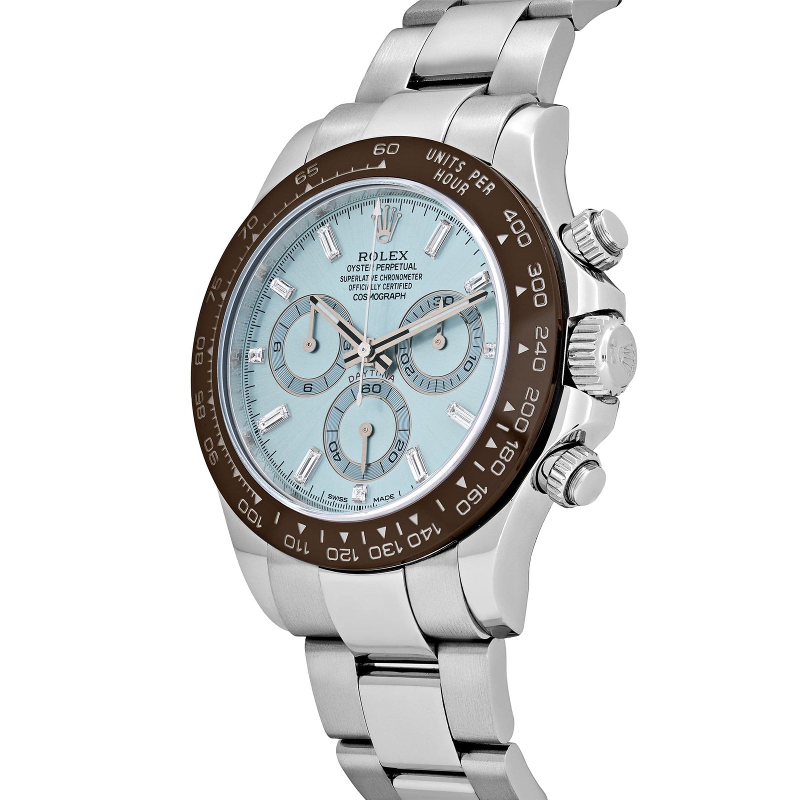 R01ex Daytona 116506 Platinum Ice Blue Baguette D1am0nd Dial (2020)