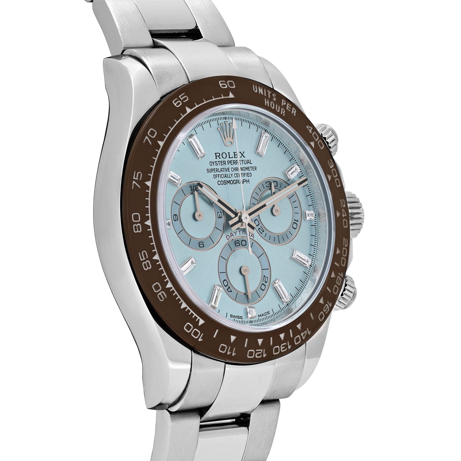 R01ex Daytona 116506 Platinum Ice Blue Baguette D1am0nd Dial (2020)