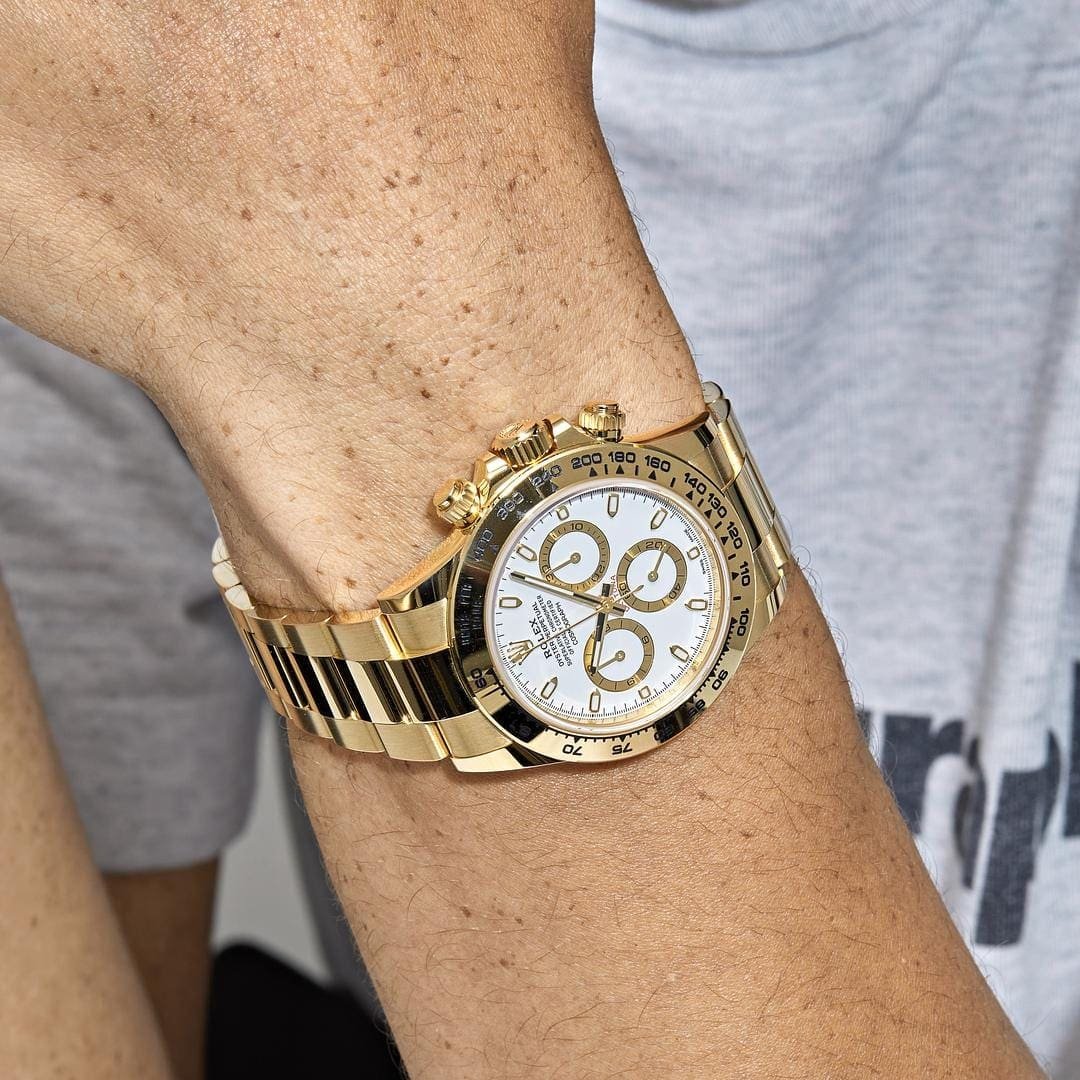 R01ex Daytona 116508 Yellow Gold White Dial